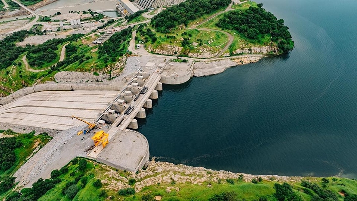 The GERD dam from aerial view