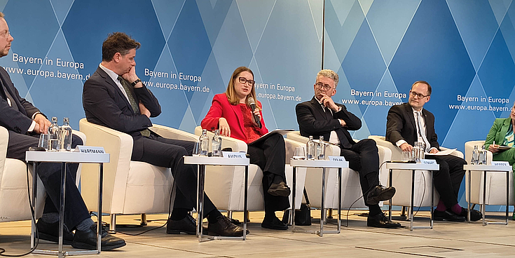 Ionela Ciolan, Research Officer at the Wilfried Martens Centre for European Studies, advocates for stronger institutional readiness for European defence. Brussels, 9 June 2026.